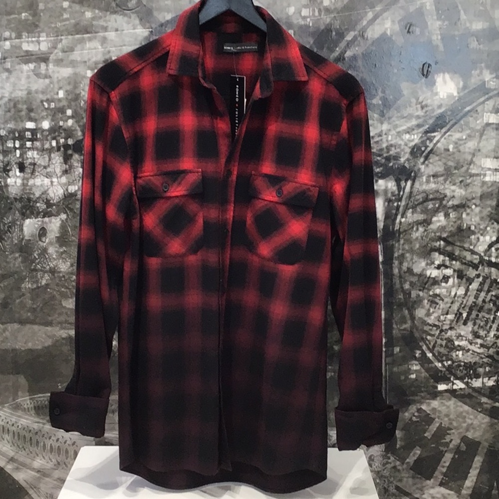Romeo+Juliet Couture Ombre Plaid Button Down Shirt